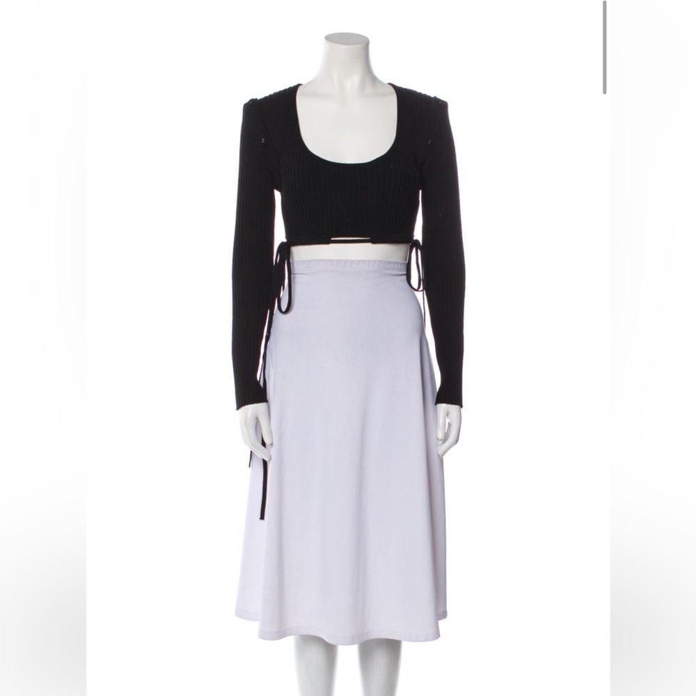 Christopher Esber Scoop Neck Long Sleeve Crop Top